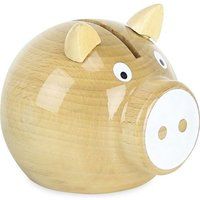 Vilac TIRELIRE COCHON BOIS NATUREL-BLANC