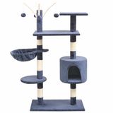 vidaXL Poteau griffoir pour chat avec poteaux à gratter en sisal 125 cm bleu foncé