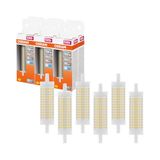 OSRAM LED Line LED-lamp met R7s retrofit-sokkel, 19 W / 2452 lm, helder, koel wit licht met 4000 K, niet dimbaar. IP20, loodvrij glas, 28 mm diameter, 6 stuks
