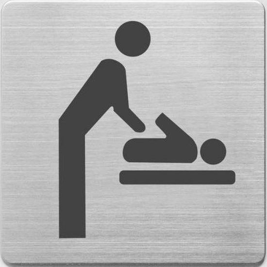 Alco Pictogram WC babyruimte RVS 90x90x1mm
