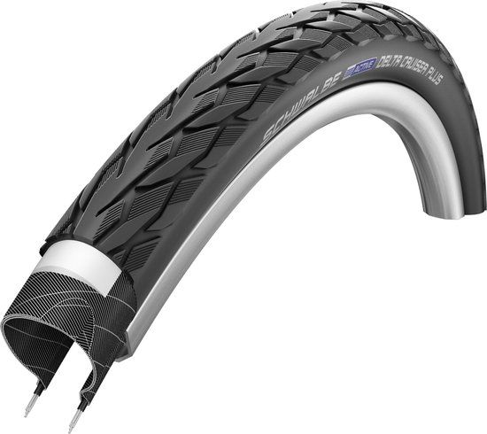 Schwalbe Delta Cruiser Plus - 24 inch buitenband - zwart met reflectie