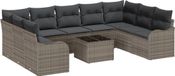 vidaXL Banc de jardin 7 places gris polyrotin