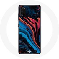 Maniacase Etui voor Oppo A16 Abstract Textuur Blauw Zwart Rood