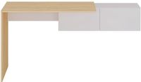 Vente-unique Hangend consolebureau met 2 kasten - Kleur: naturel en wit - MOLAWA L 150 cm x H 74.5 cm x D 55 cm