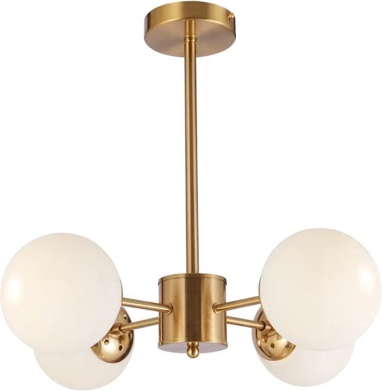 Homestar Hanglamp - 4 lichts -Glas - Goud