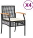 vidaXL Fauteuils de jardin 4 pièces avec coussins poly rotin et acacia noir