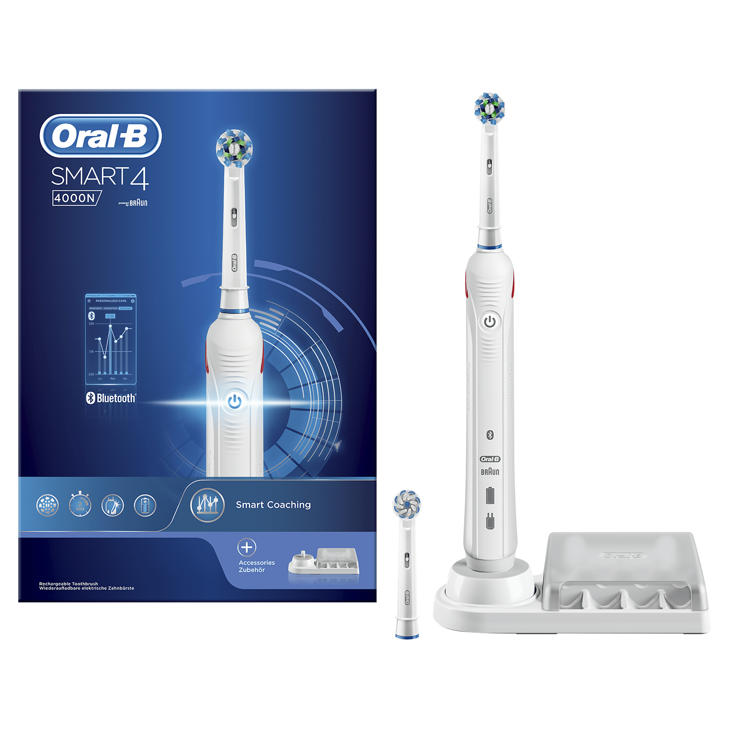 Oral-B   Oral-B Smart 4 - 4000N - Elektrische Tandenborstel Wit Powered by Braun