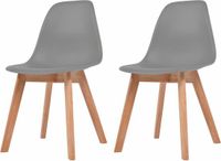 vidaXL Eetkamerstoelen 2 stuks kunststof grijs