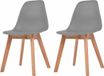 vidaXL Eetkamerstoelen 2 stuks kunststof grijs