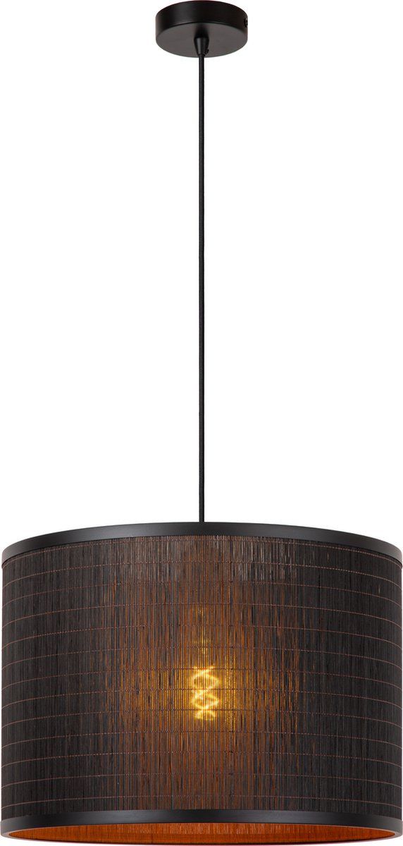 Lucide TAGALOG Hanglamp - Ø 40 cm - Bamboe - Zwart
