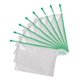 Tarifold Fr 509005 Set van 8 kunststof hoezen, A4, ritssluiting, documentenmappen, transparant, map voor kantoor, reizen, school, thuis, kleur groen