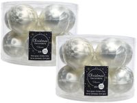 Decoris Kaemingk B.V. 20x stuks kerstballen wit ijslak van glas 6 cm - mat/glans - Kerstboomversiering