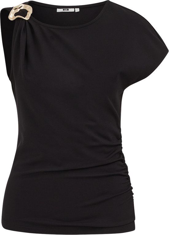 WE Fashion Dames jersey top met gouden accent