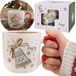sarcia.eu VICREG SPÓŁKA Z OGRANICZONĄ ODPOWIEDZIALNOŚCIĄ Witte Kerstmok van Porselein met Oor en Belmotief – Verpakt in een Cadeauverpakking 320 ml