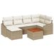 vidaXL Tuinbank Set 7-delig Beige/Crème Polyrotan