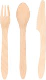EcoEcho® Wegwerp bestekset - 108x stuks - 19 cm - hout/bio - bestek - vork/mes/lepel
