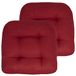 Sweet Home Collection Terraskussens Outdoor Stoel Pads Premium Comfortabele Dikke Vezel Vulling Getuft 19" x 19" Stoelhoes, 2 Pack, Rood