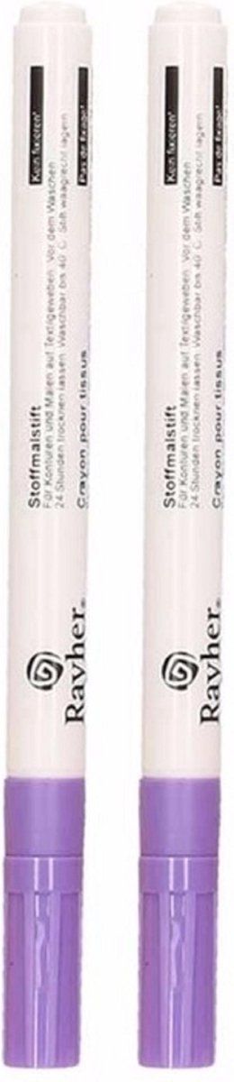 Rayher Hobby Textielstift - Lila Paars - Fijne Punt - 2 Stuks