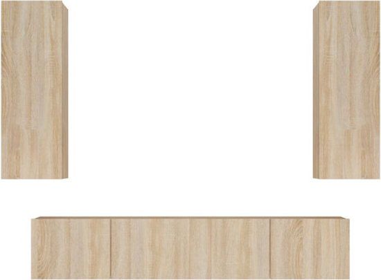 vidaXL 4-delige Tv-meubelset bewerkt hout sonoma eikenkleurig