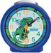 SCOUT Réveil analogique avec boîtier bleu de la série "Blue Dino" avec cadran d'apprentissage coloré et motif dinosaure