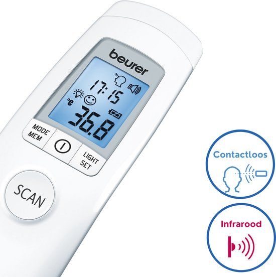 Beurer FT 90 Thermometer - Contactloos - Voorhoofd, omgevings- en oppervlakte thermometer - 5 Jaar garantie