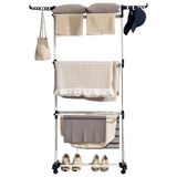 HOMCOM Droogrek, opvouwbaar, 3 niveaus, 73 x 64 x 177 cm, grijs