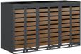 vidaXL Rangement pour poubelles pour 3 bacs Acier Anthracite