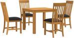 vidaXL Dining set 5-piece Black Solid Oak