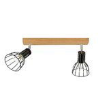 Homemania HOMBR_0048 wandlamp Olmo Cage, hout, metaal, zwart, 37 x 10 x 19 cm