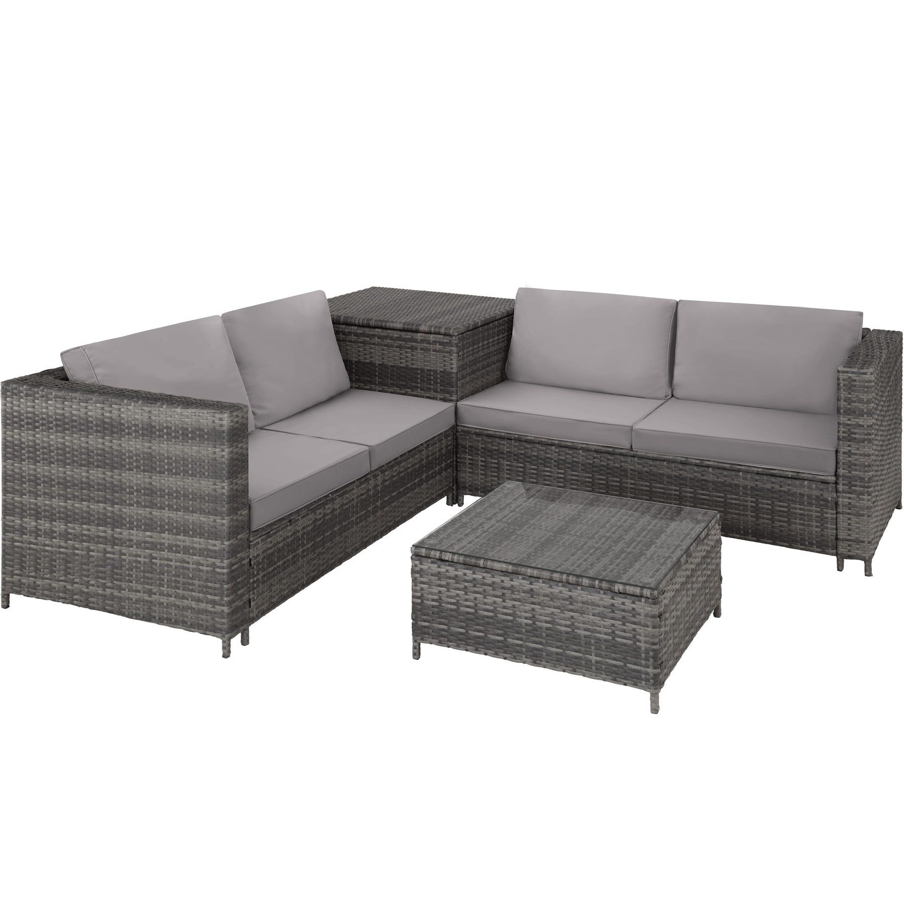 TecTake Siena Wicker Zitgroep - Grijs - 4 Zitplaatsen - Outdoor