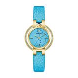 Bulova 97R104 Polshorloge Dames Blauw/Goudkleurig Leer Kwarts
