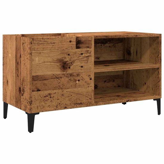 vidaXL Platenkast 84,5x38x48 cm bewerkt hout oud houtkleurig