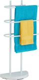 Relaxdays handdoekrek - 3 stangen - 83 x 39 x 18 cm - metaal - modern - wit