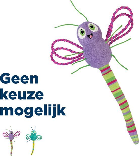 Kong Flingaroo Dragonfly Assorted - Kattenspeelgoed - Kattenknuffel - Speelgoed Kattenkruid - Interactief Kattenspeeltje - Pluche Speelgoed voor Katten