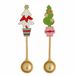 Bloomingville Freydis set van 2 lepels met kerstboom van zink, 12,5 cm, 82061146