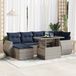 Maison Exclusive - Salon de jardin pour le jardin avec coussins, 7 pièces, gris, avec plastique tressé et bois d'acacia