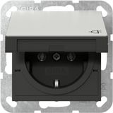 Gira Systeem 55 RVS Schuko Stopcontact Met Scharnierende Afdekking - 4454600