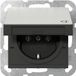Gira Systeem 55 RVS Schuko Stopcontact Met Scharnierende Afdekking - 4454600
