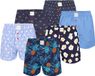 Phil & Co Geweven Wijde Boxershorts Heren 6-Pack Multipack met Print - Maat XL