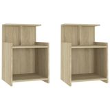 VidaXL Nachtkastjes 2 st 40x35x60 cm bewerkt hout sonoma eikenkleurig