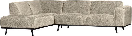 WOOOD Statement Hoekbank Links - Velvet - Beige/Wheatfield