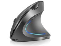 OIITH S9 Verticale computermuis, draadloos, 2,4G, 2400 DPI, 6 knoppen, geschikt voor laptop, PC, MacBook, Windows