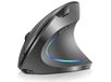 OIITH S9 Verticale computermuis, draadloos, 2,4G, 2400 DPI, 6 knoppen, geschikt voor laptop, PC, MacBook, Windows
