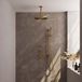 Brauer Gold Edition Thermostatische Regendoucheset Inbouw - Hoofddouche 30 cm - Handdouche Staaf - Doucheslang - Geintegreerde Glijstang - Geborsteld Goud