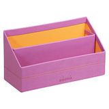 RHODIA 318941C - Brievenhouder Lila - 25 x 10 x 14 cm - Oranje Zadelstiksel - Buitenkant in Imitatieleer - Home Office Rhodiarama Collectie - Bureauorganisatie en Stijlvolle Opberging
