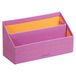 RHODIA 318941C - Brievenhouder Lila - 25 x 10 x 14 cm - Oranje Zadelstiksel - Buitenkant in Imitatieleer - Home Office Rhodiarama Collectie - Bureauorganisatie en Stijlvolle Opberging