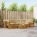 vidaXL Hoek loungeset 6 zitplaatsen Natuurlijk en beige Acacia hout