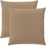 vidaXL Kussensloop 2 stuks Taupe 60 x 60 cm Polyester