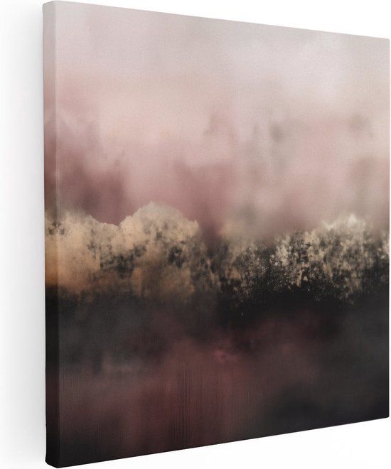 Artaza Canvas Schilderij Abstract Bergen en Wolken - 40x40 cm - Canvas Print