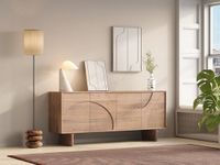 Vente-unique Dressoir met 4 deuren van mangohout - Naturel licht - BERLAMA van Maison Céphy